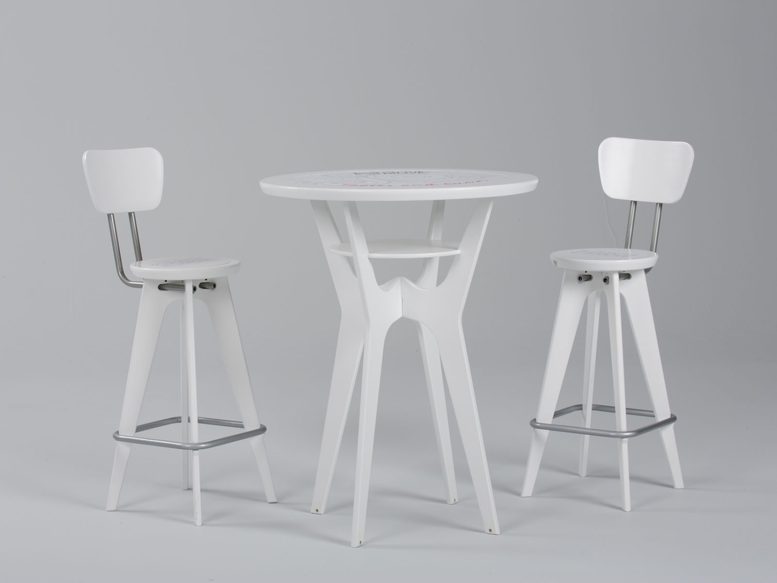 OTM Portable Table and Chairs -- White Version (reversible table) 