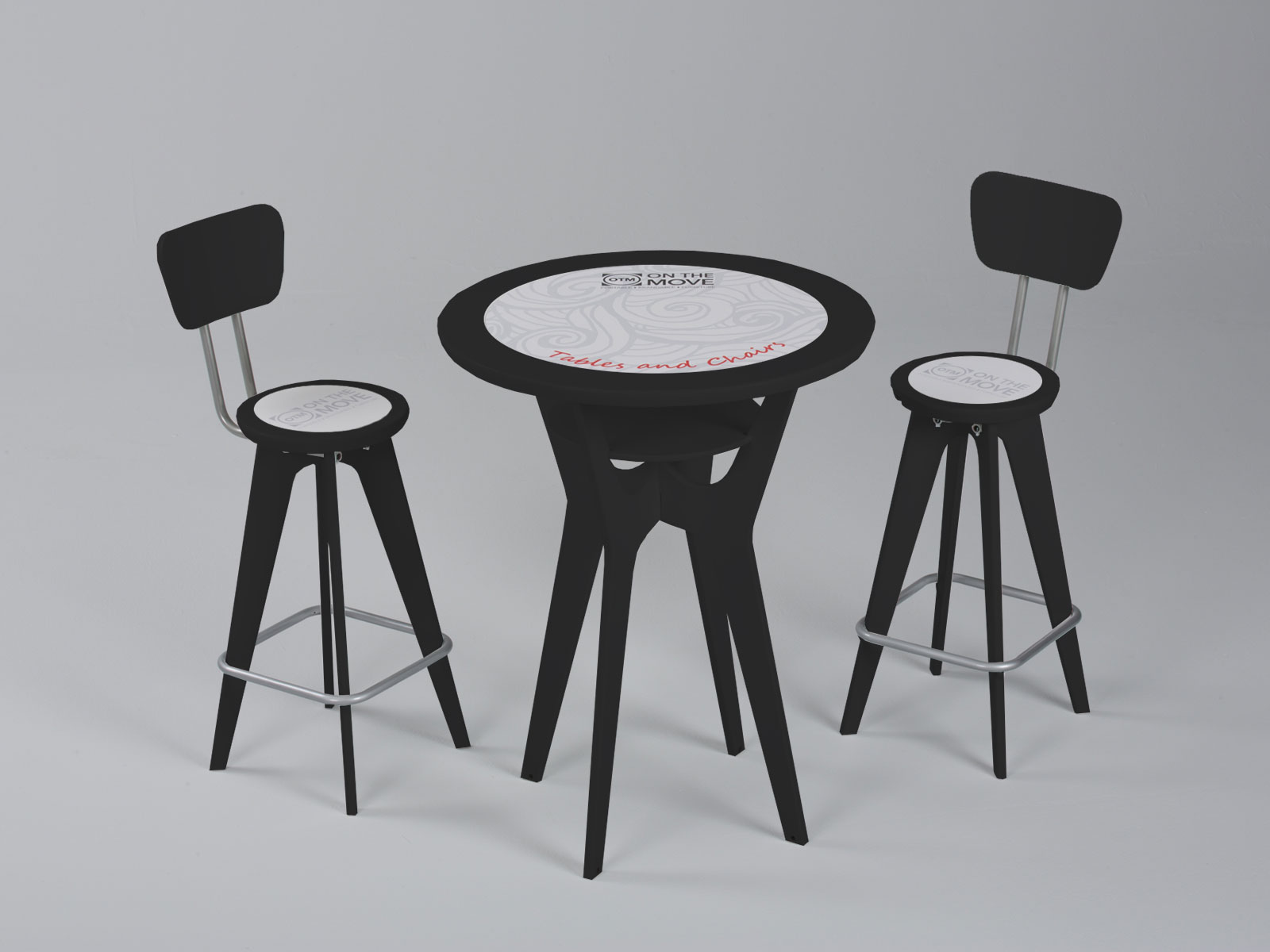 OTM Portable Table and Chairs -- Black Version