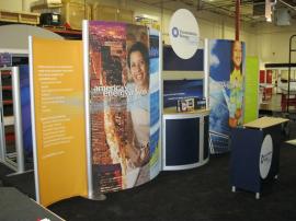 ECO-2019-MOD and ECO-1019-MOD with Large Monitor Mounts, Paradise Graphics, FSC Laminate Infill�s, LED Lighting and ECO-7C Podium -- Image 1