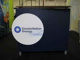 ECO-2019-MOD and ECO-1019-MOD with Large Monitor Mounts, Paradise Graphics, FSC Laminate Infill�s, LED Lighting and ECO-7C Podium -- Image 3