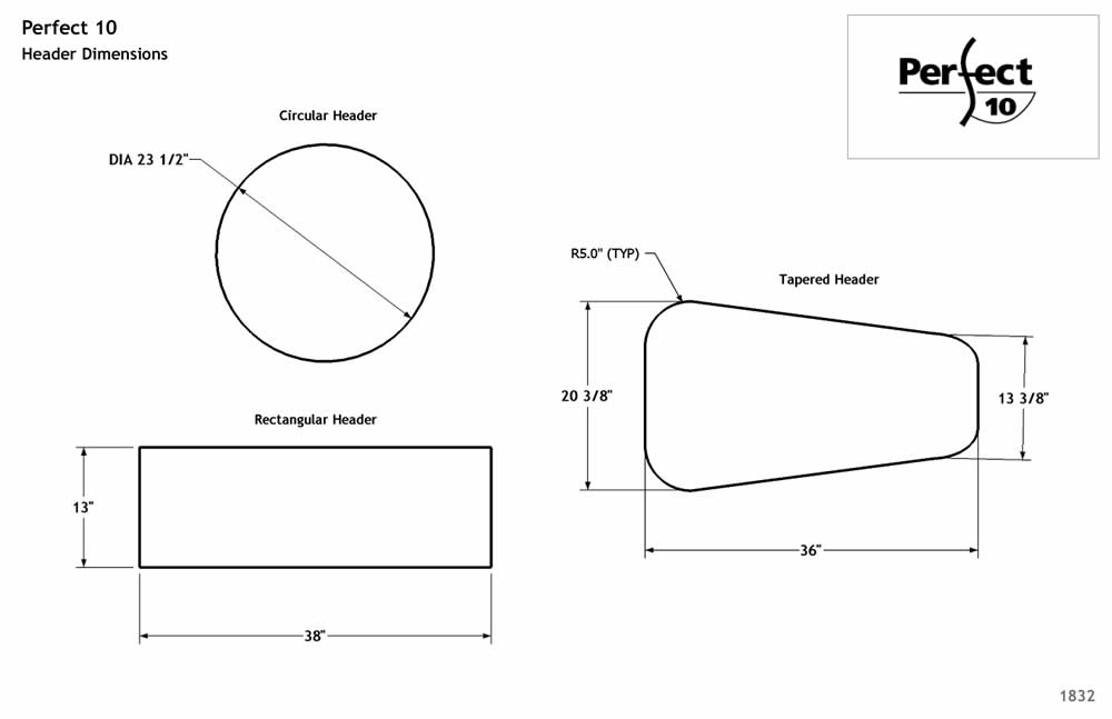 Perfect 10 Header Dimensions -- Image 1